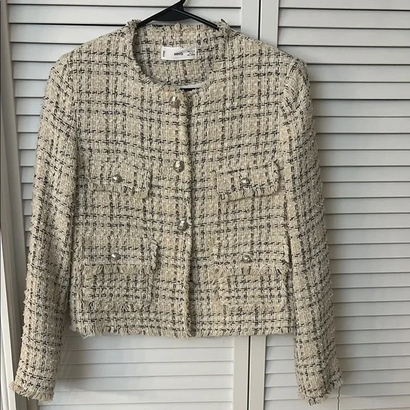 Mango Beige Tweed Jacket - Picture 1 of 11
